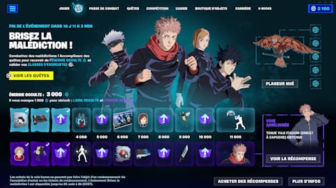 Jujutsu Kaisen x Fortnite avec l'événement « Brisez la malédiction ! »